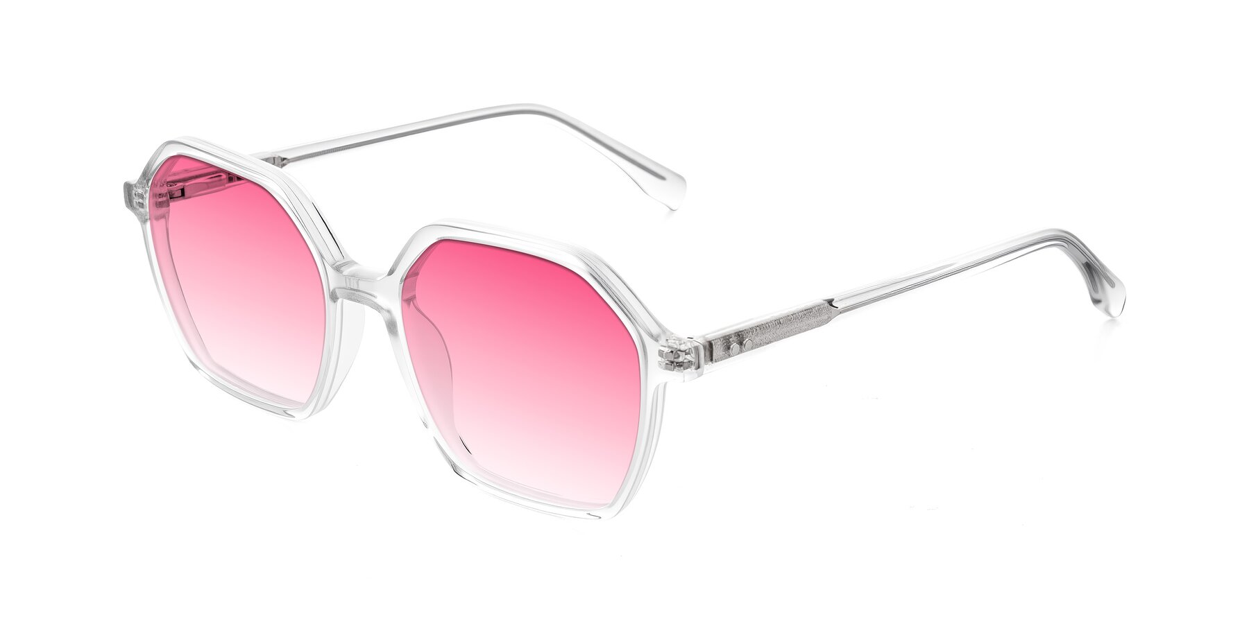 Angle of Hortale in Clear with Pink Gradient Lenses