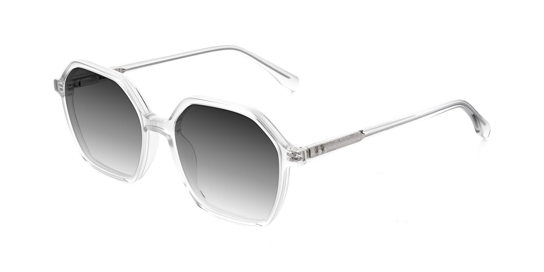 Angle of Hortale in Clear with Gray Gradient Lenses