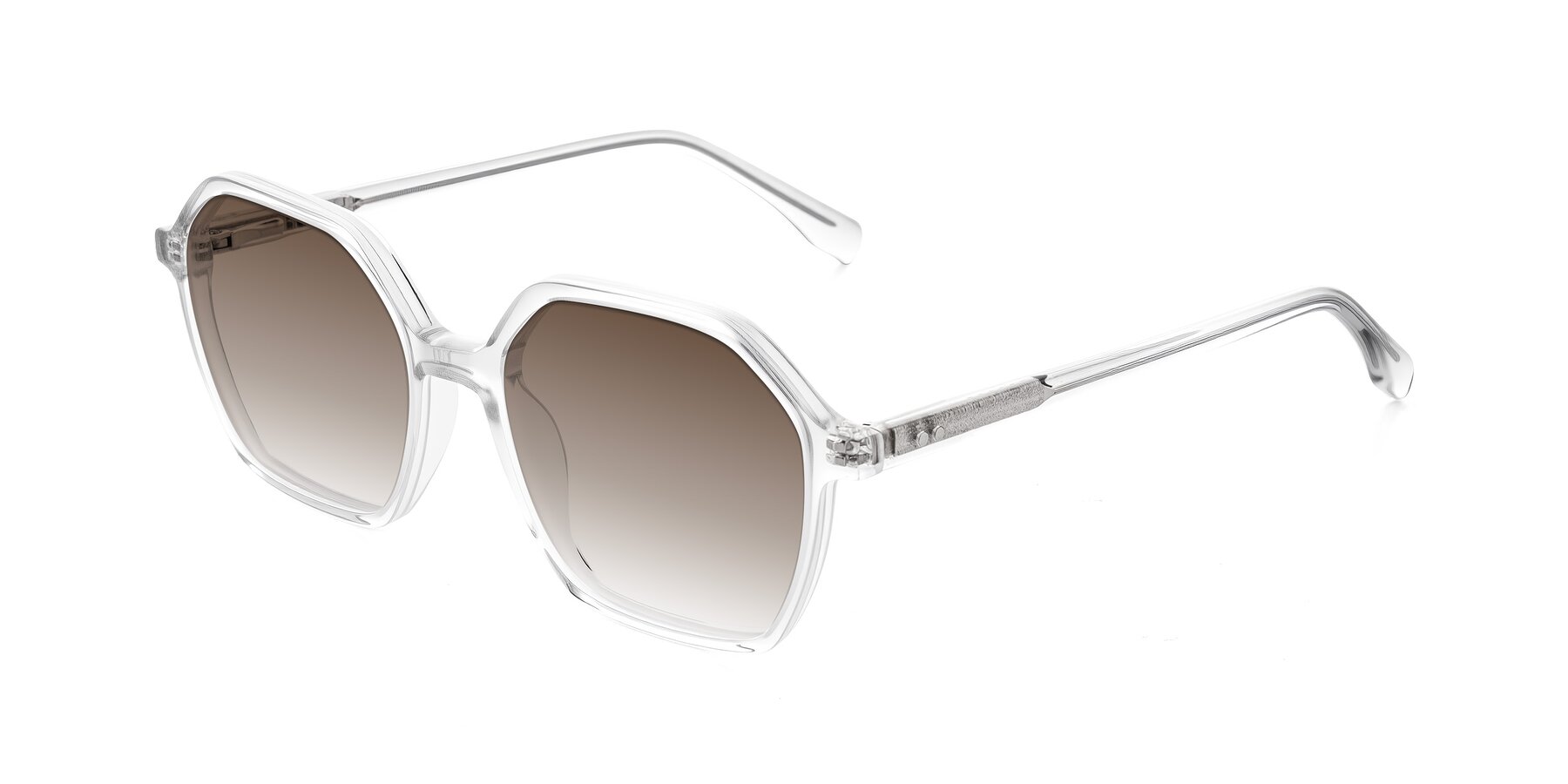 Angle of Hortale in Clear with Brown Gradient Lenses