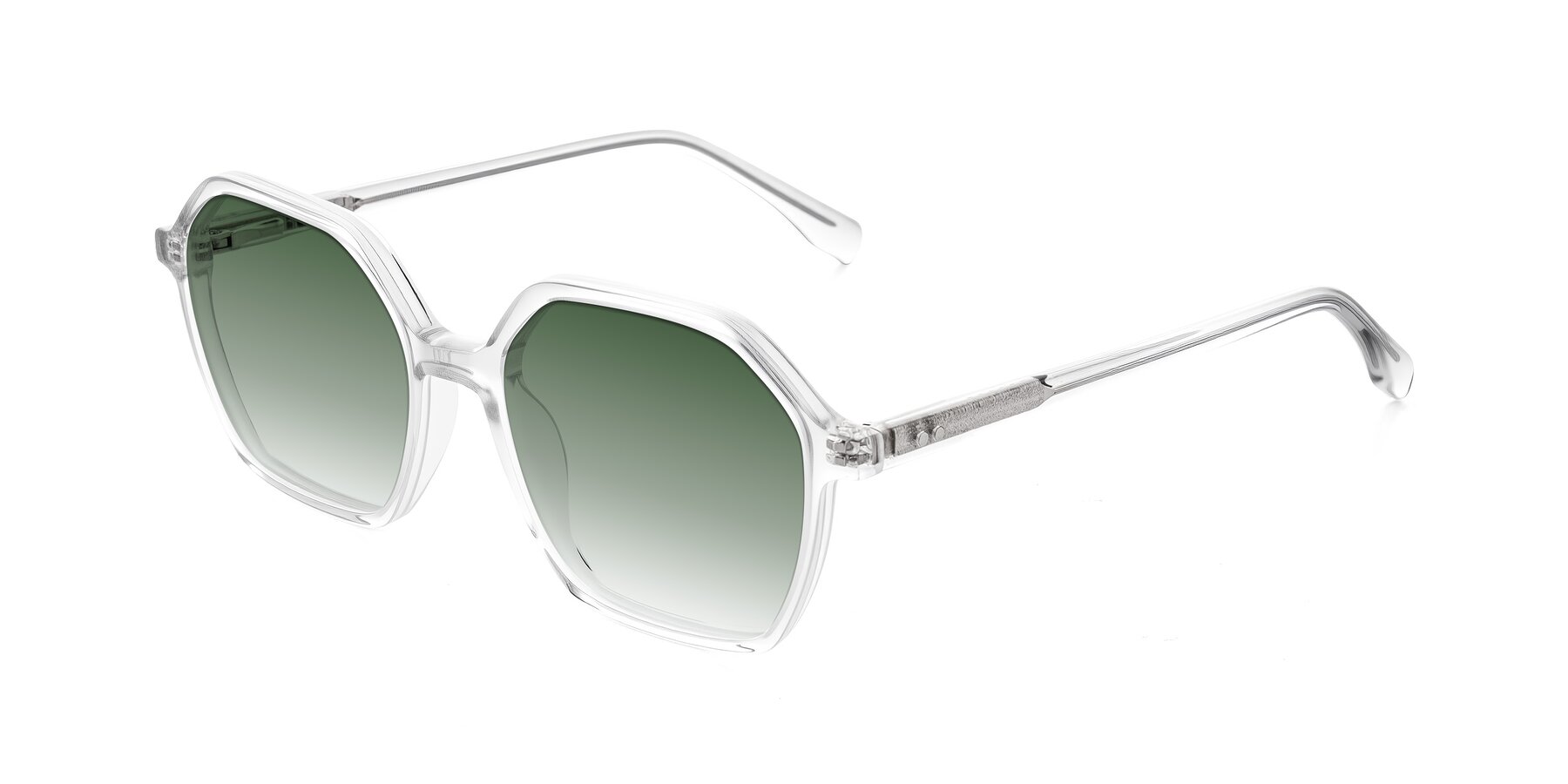 Angle of Hortale in Clear with Green Gradient Lenses