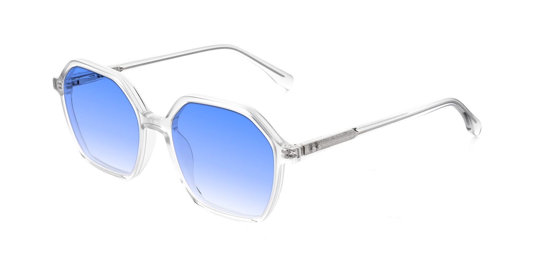 Angle of Hortale in Clear with Blue Gradient Lenses
