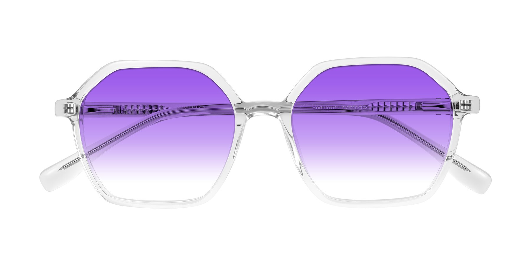 Folded Front of Hortale in Clear with Purple Gradient Lenses
