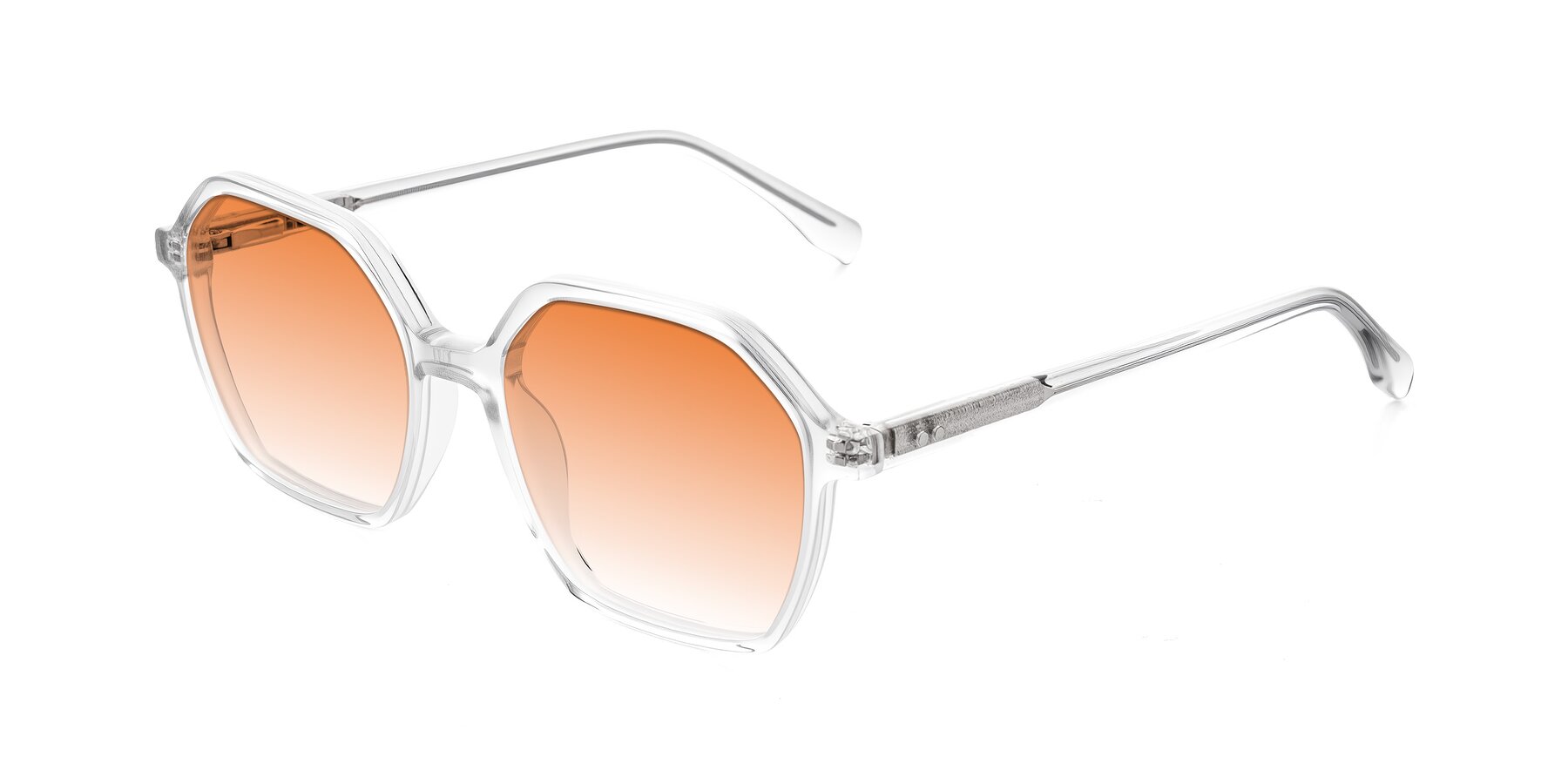 Angle of Hortale in Clear with Orange Gradient Lenses