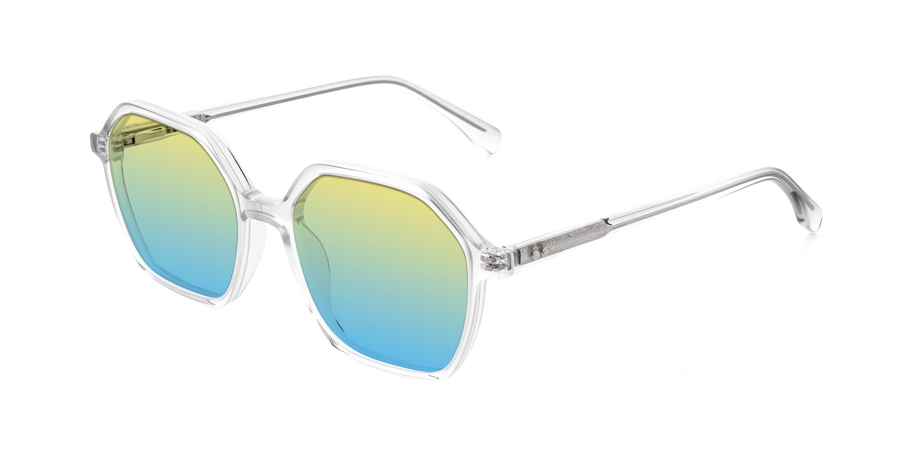 Angle of Hortale in Clear with Yellow / Blue Gradient Lenses