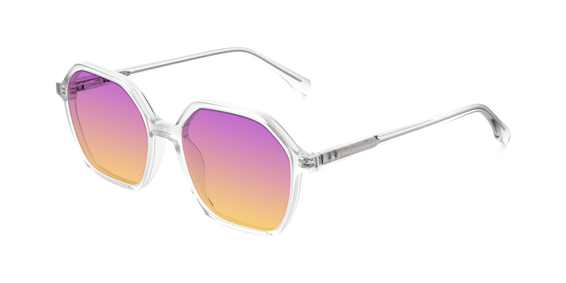 Angle of Hortale in Clear with Purple / Yellow Gradient Lenses
