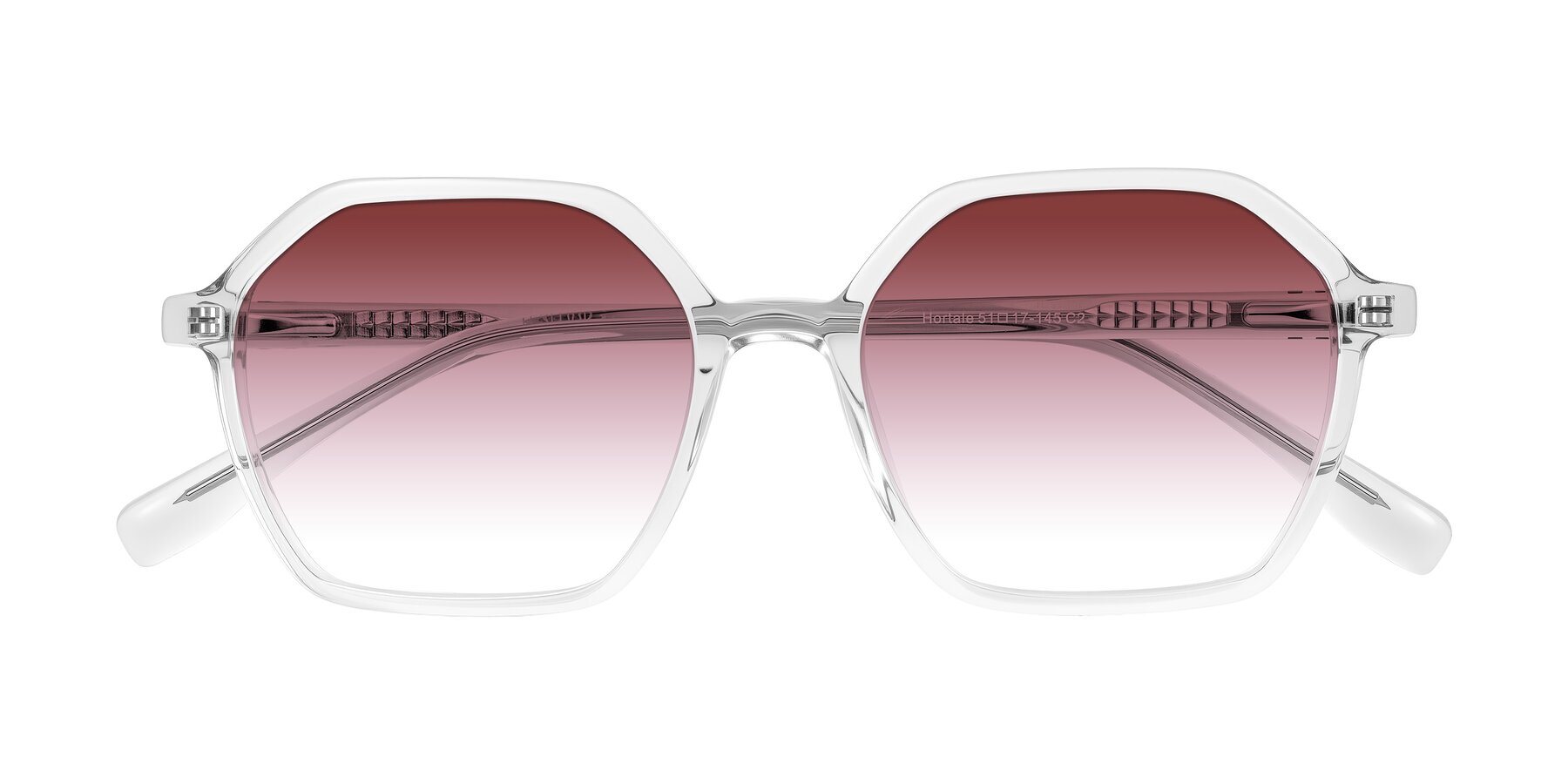 Folded Front of Hortale in Clear with Garnet Gradient Lenses