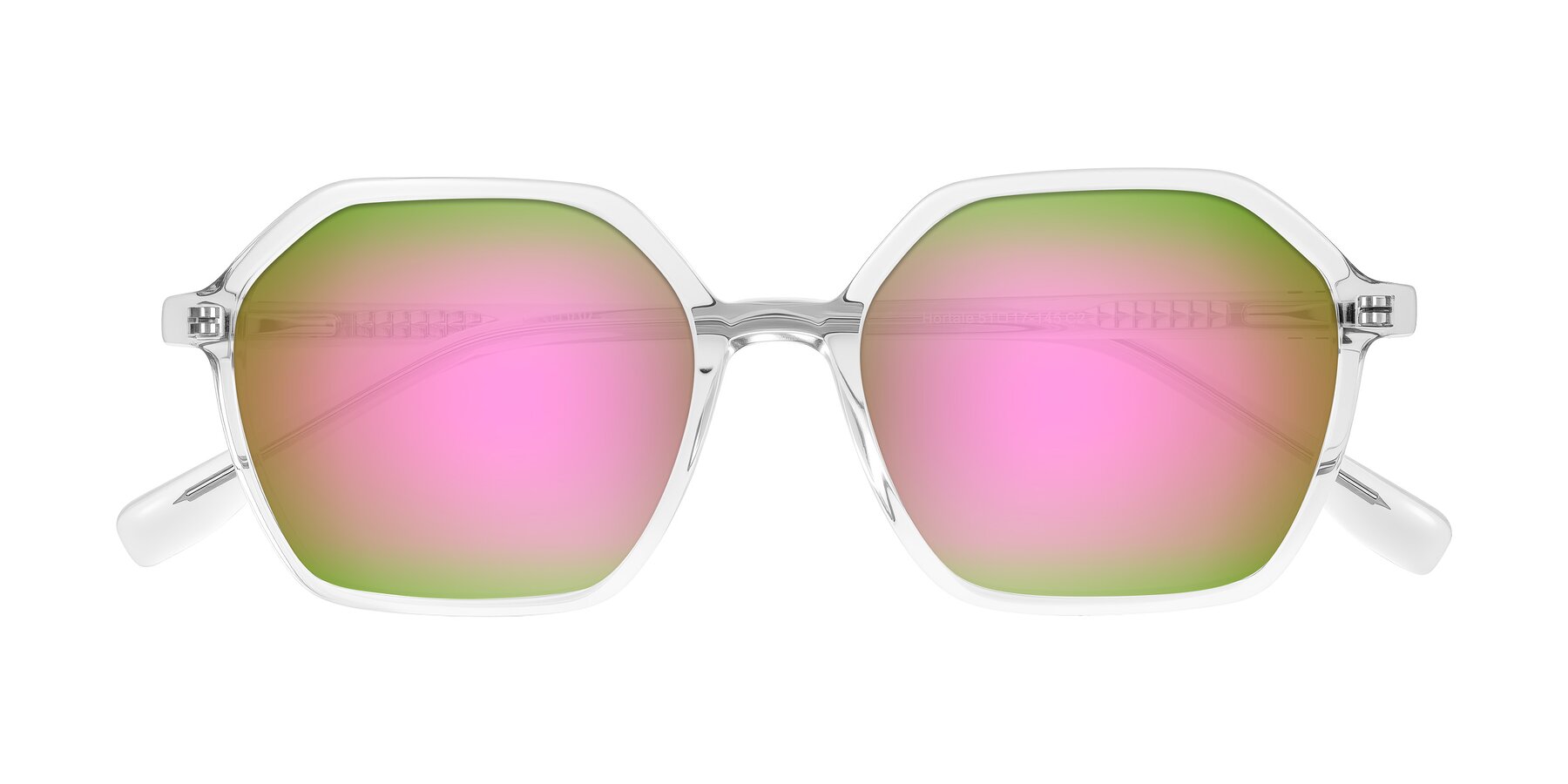 Folded Front of Hortale in Clear with Pink Mirrored Lenses