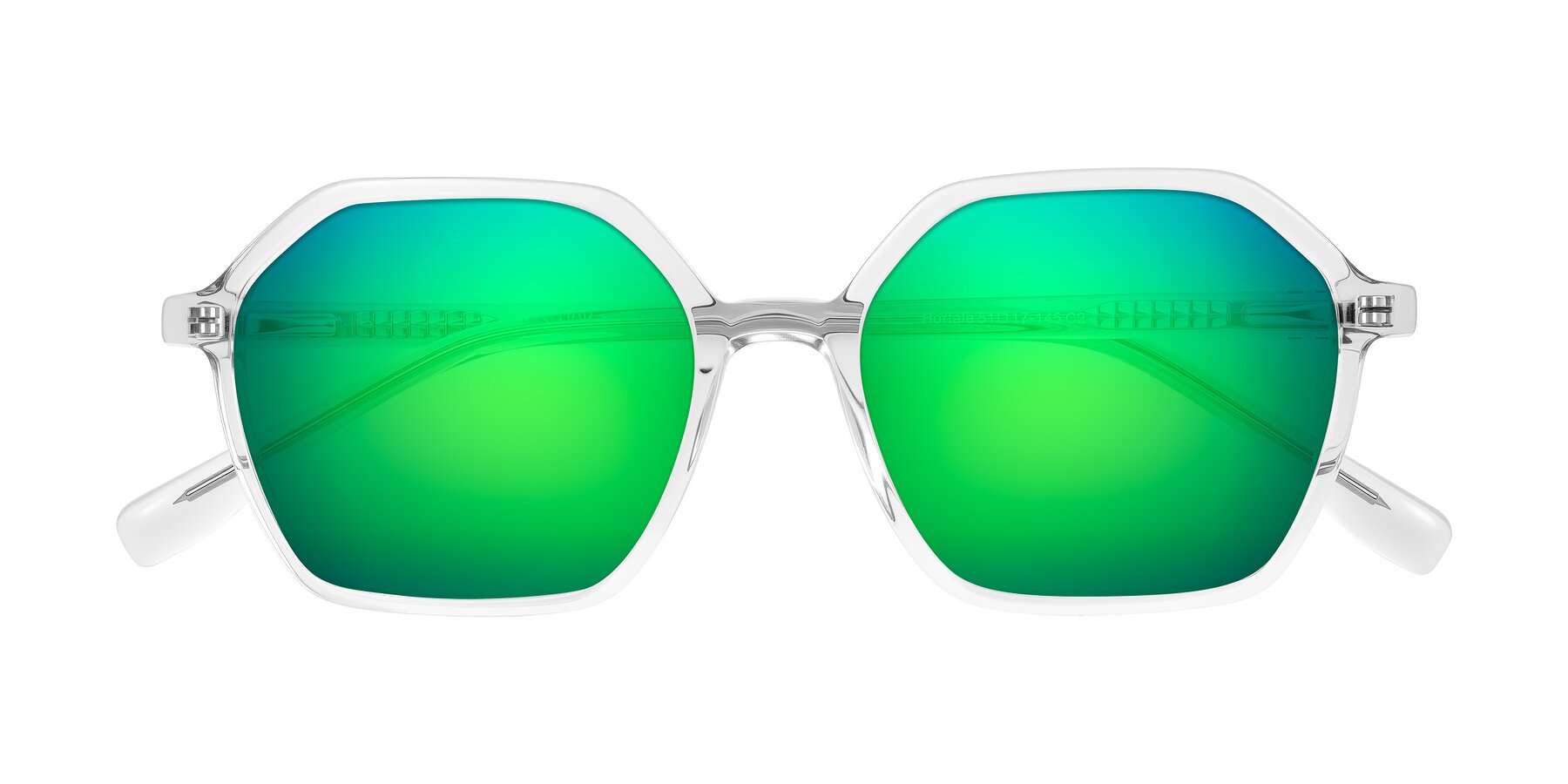 Folded Front of Hortale in Clear with Green Mirrored Lenses