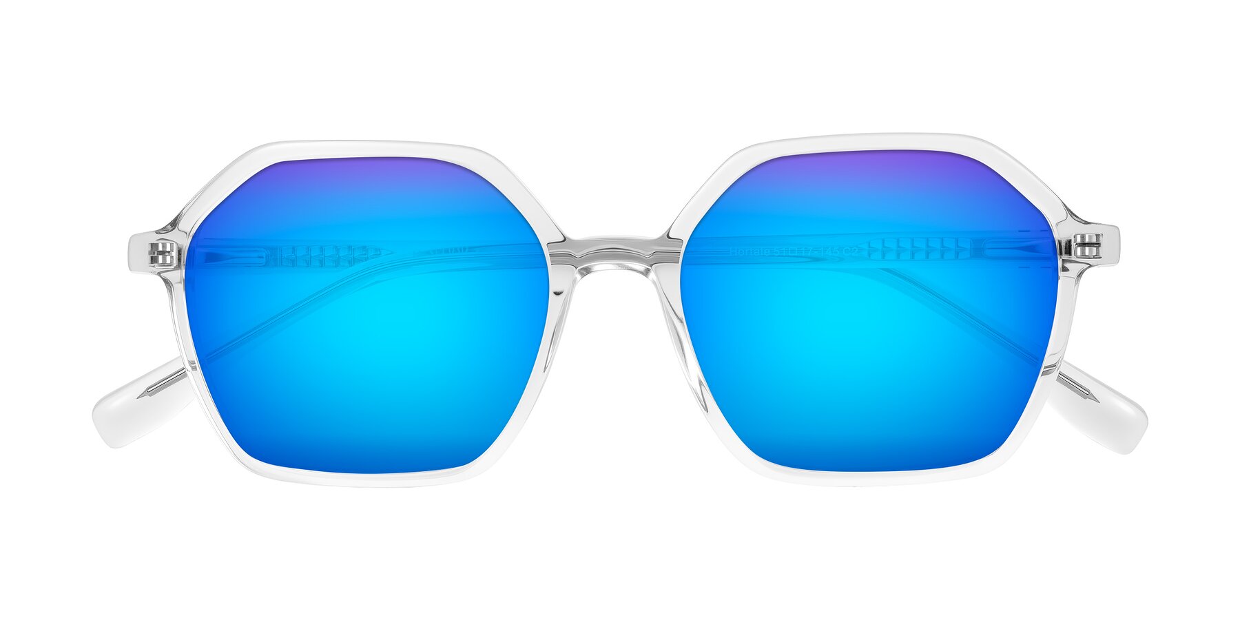 Folded Front of Hortale in Clear with Blue Mirrored Lenses