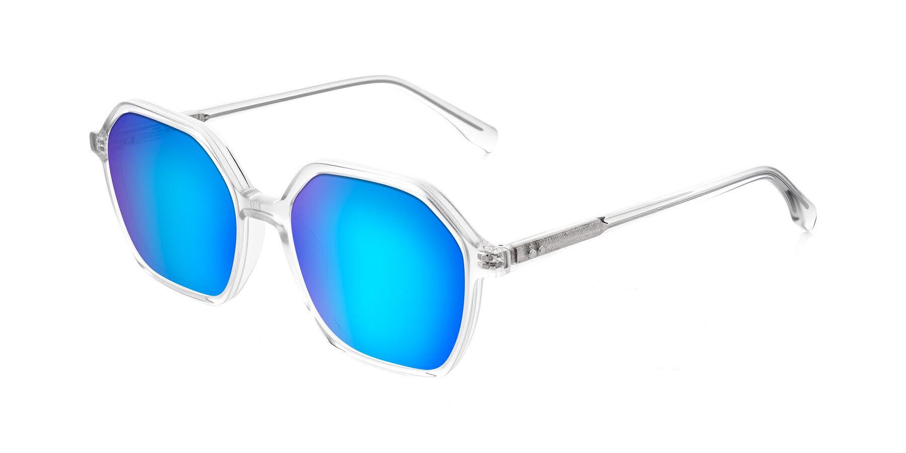 Angle of Hortale in Clear with Blue Mirrored Lenses