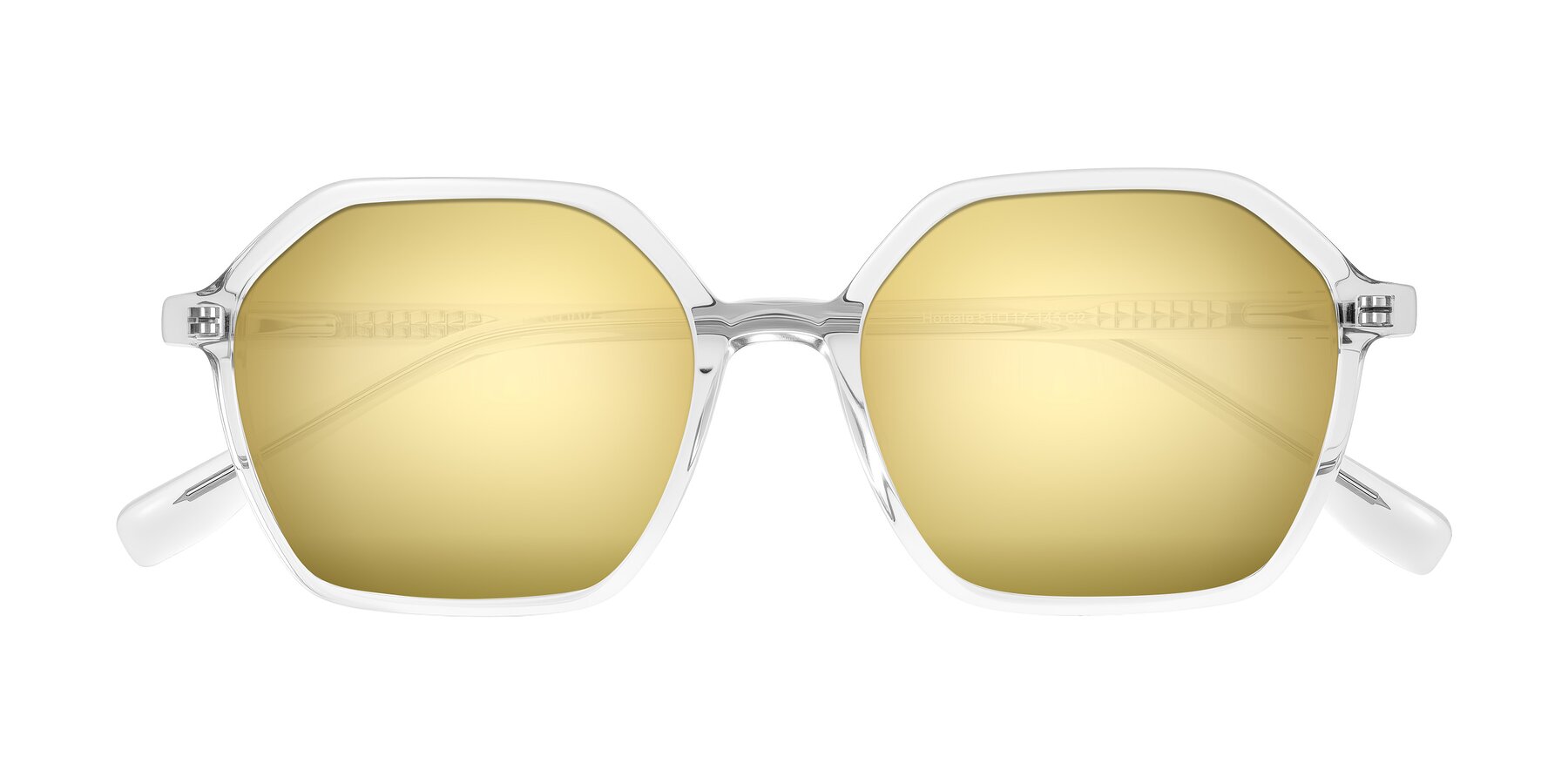 Folded Front of Hortale in Clear with Gold Mirrored Lenses