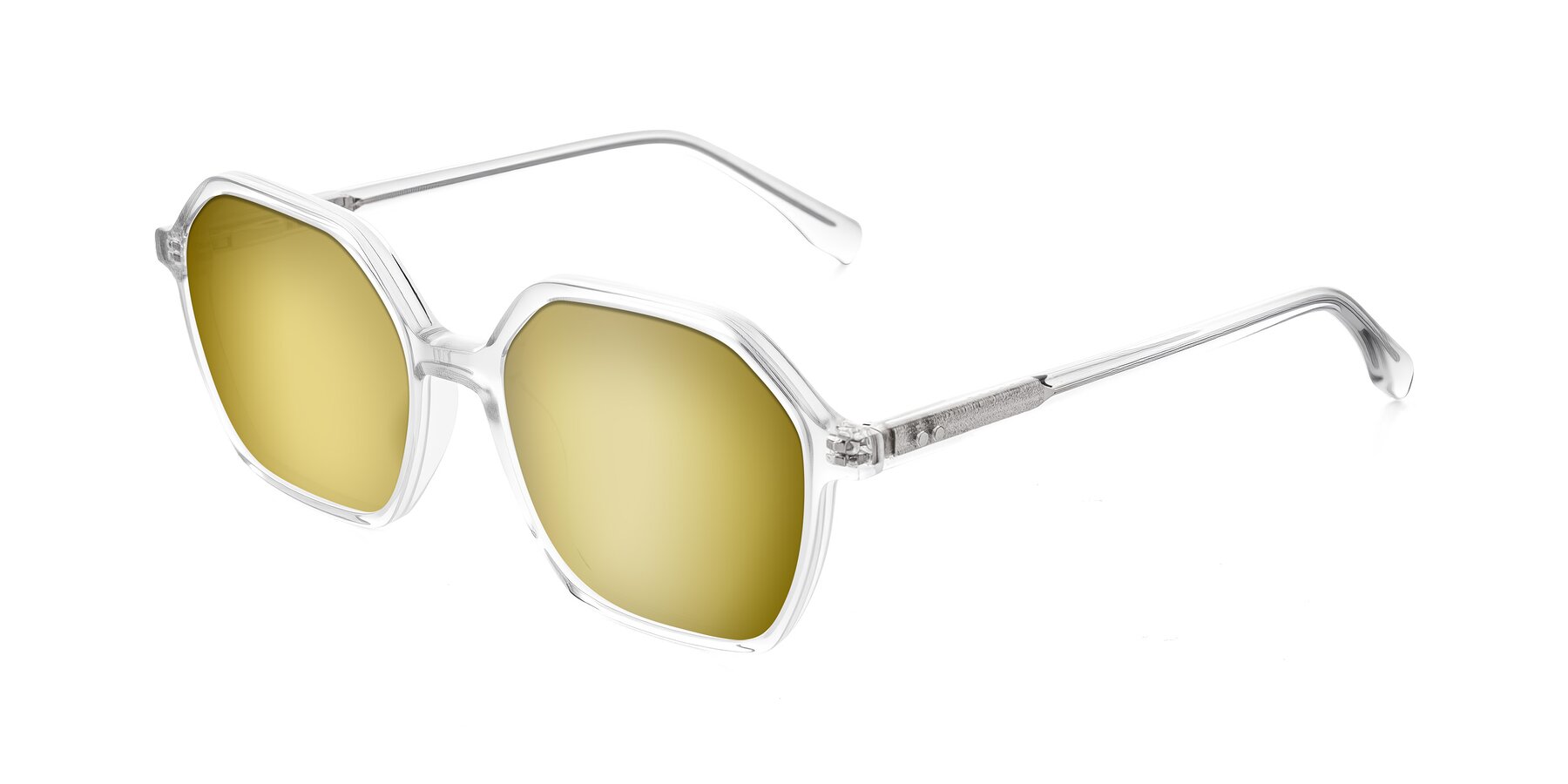 Angle of Hortale in Clear with Gold Mirrored Lenses