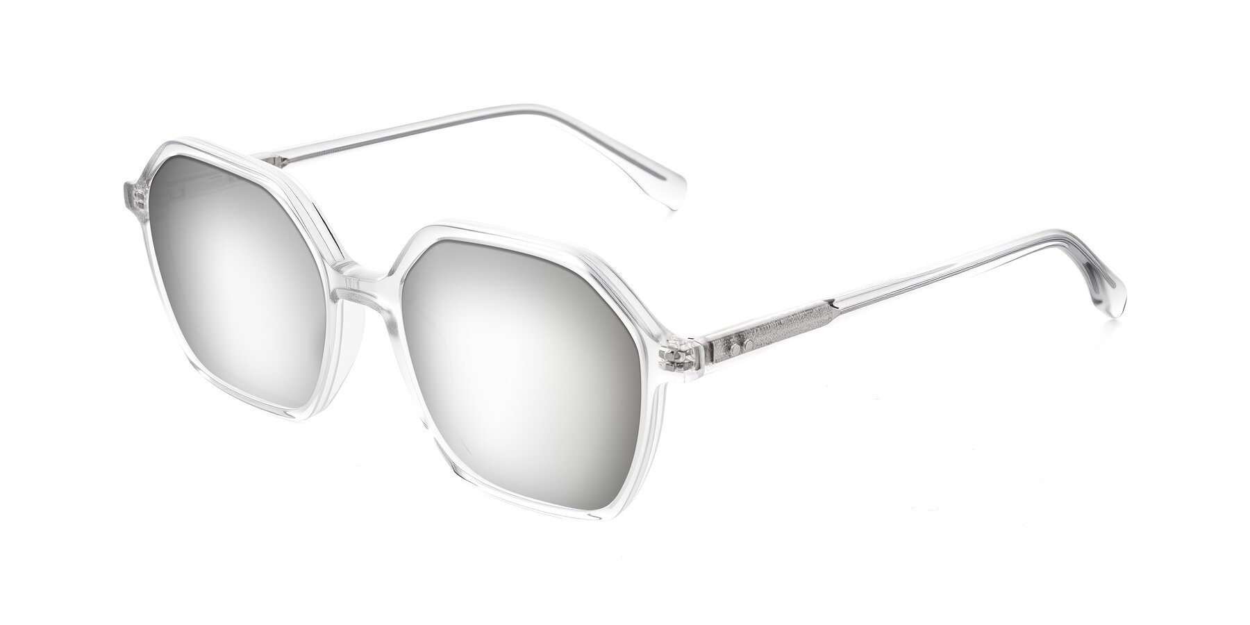 Angle of Hortale in Clear with Silver Mirrored Lenses