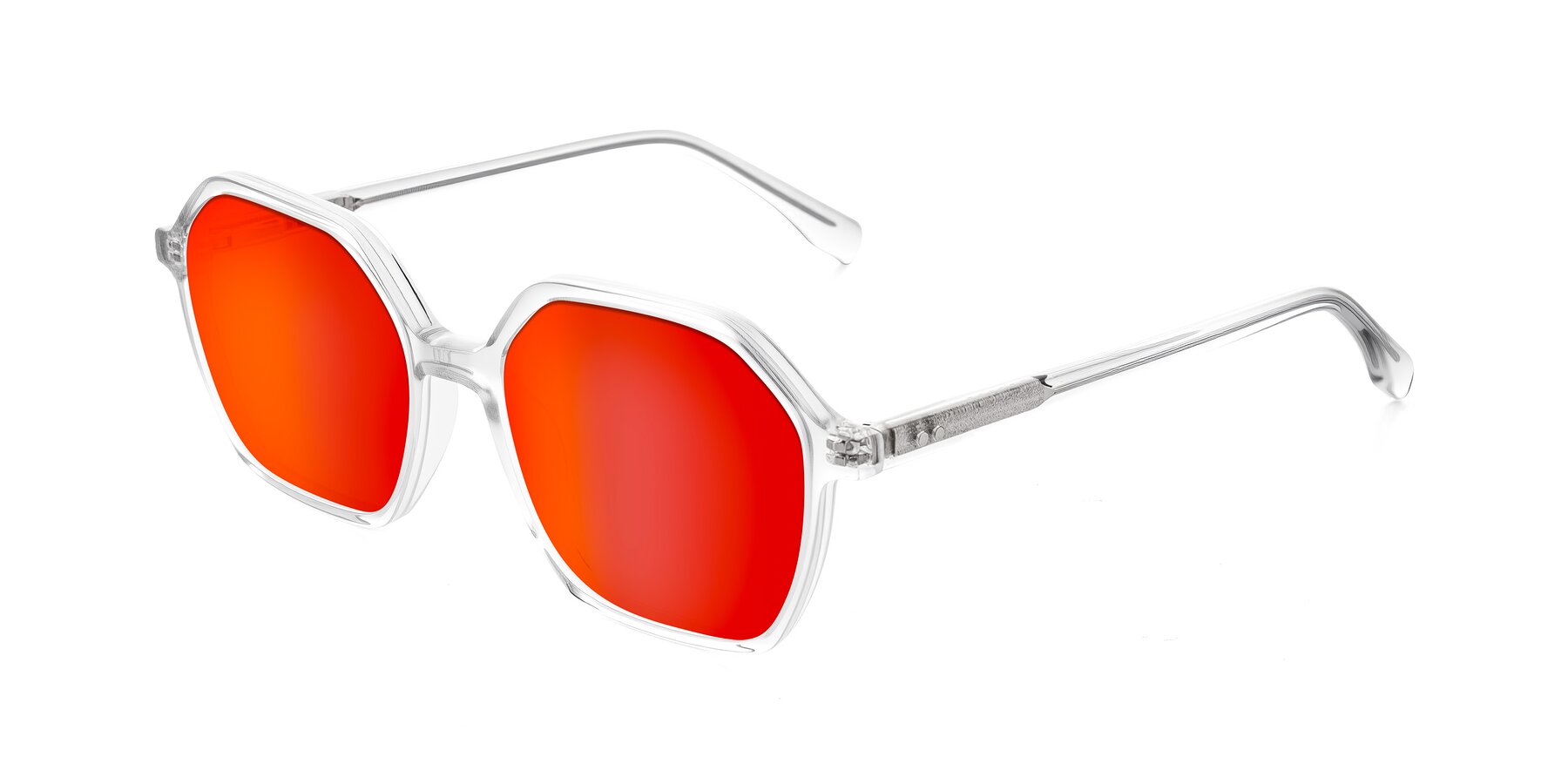 Angle of Hortale in Clear with Red Gold Mirrored Lenses