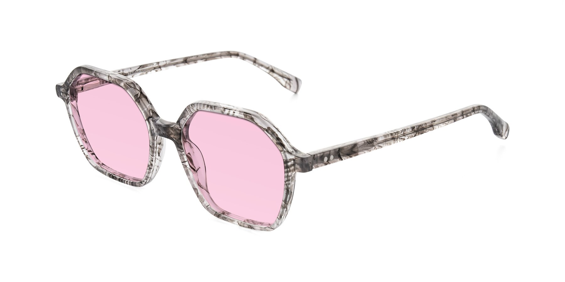 Angle of Hortale in Gray Tortoise with Light Pink Tinted Lenses