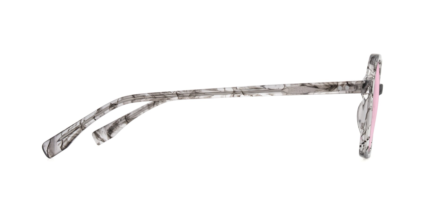 Side of Hortale in Gray Tortoise with Light Pink Tinted Lenses