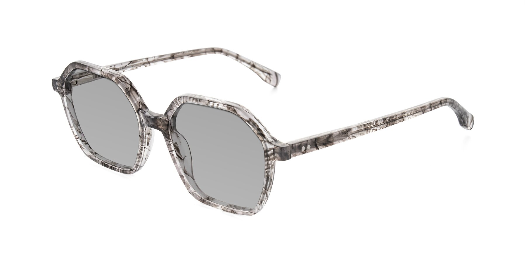 Angle of Hortale in Gray Tortoise with Light Gray Tinted Lenses