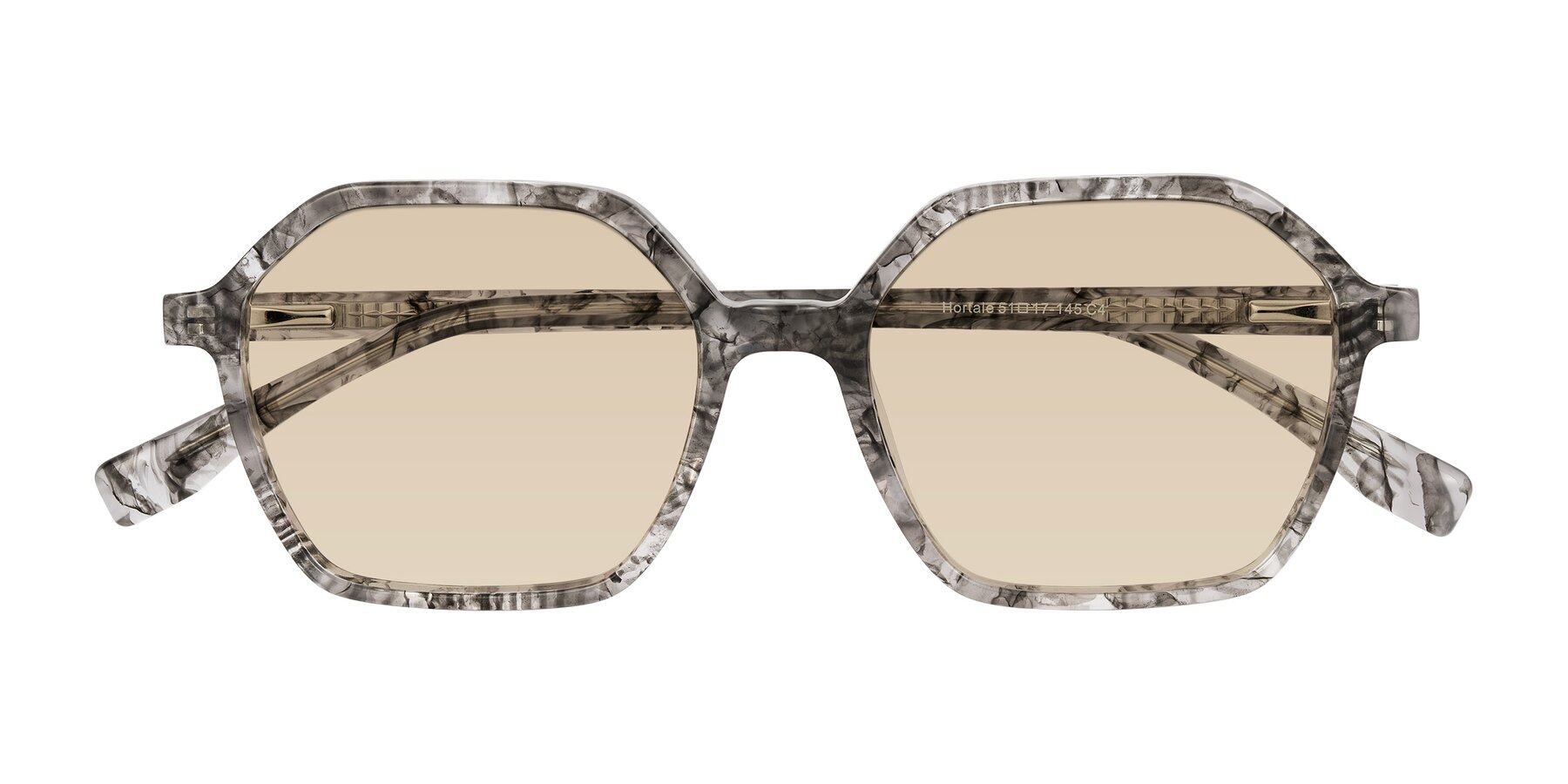 Folded Front of Hortale in Gray Tortoise with Light Brown Tinted Lenses
