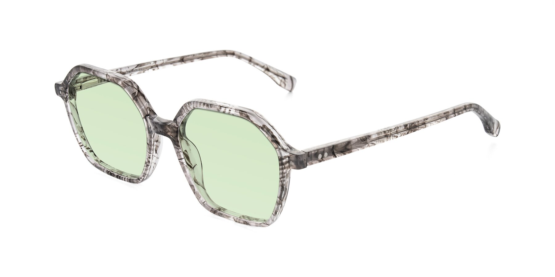 Angle of Hortale in Gray Tortoise with Light Green Tinted Lenses