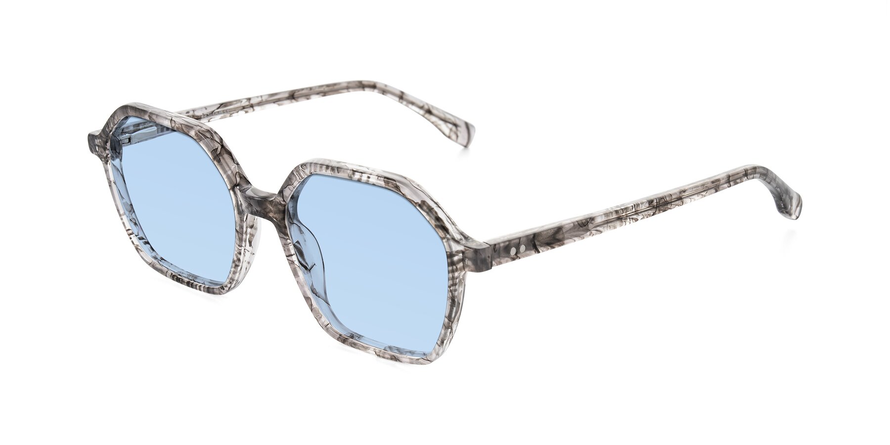 Angle of Hortale in Gray Tortoise with Light Blue Tinted Lenses