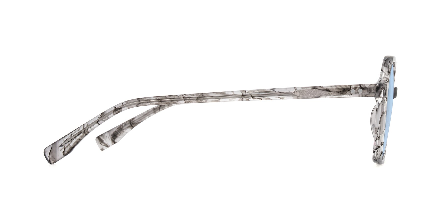 Side of Hortale in Gray Tortoise with Light Blue Tinted Lenses
