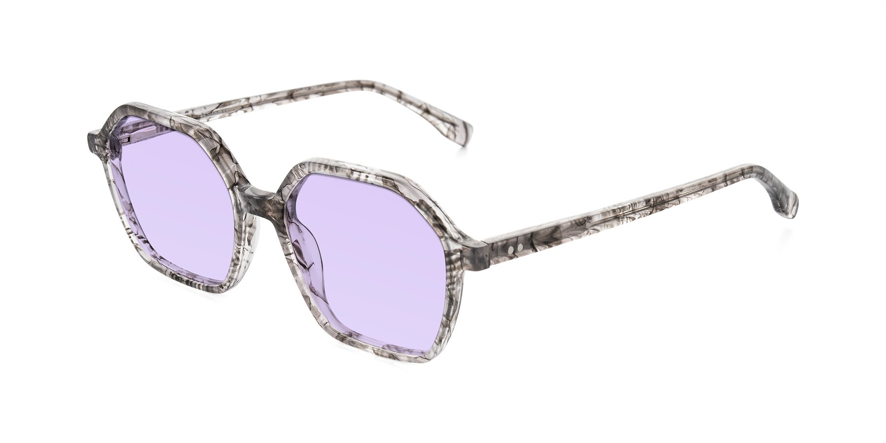 Angle of Hortale in Gray Tortoise with Light Purple Tinted Lenses