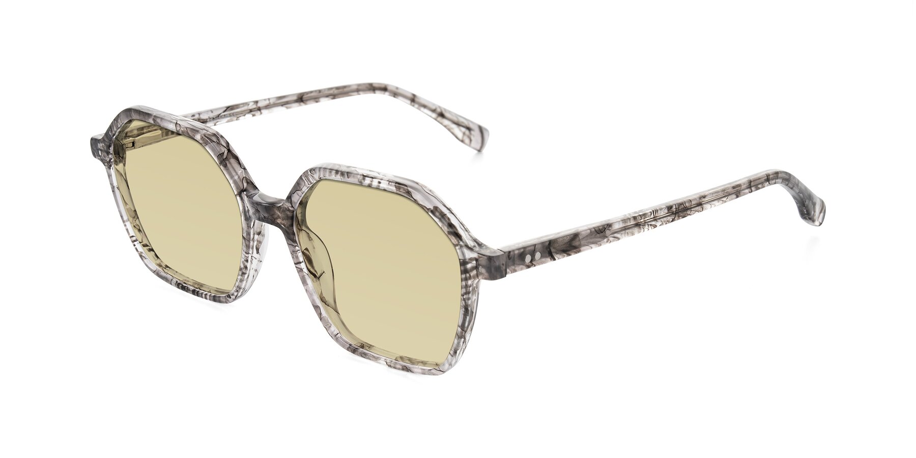 Angle of Hortale in Gray Tortoise with Light Champagne Tinted Lenses