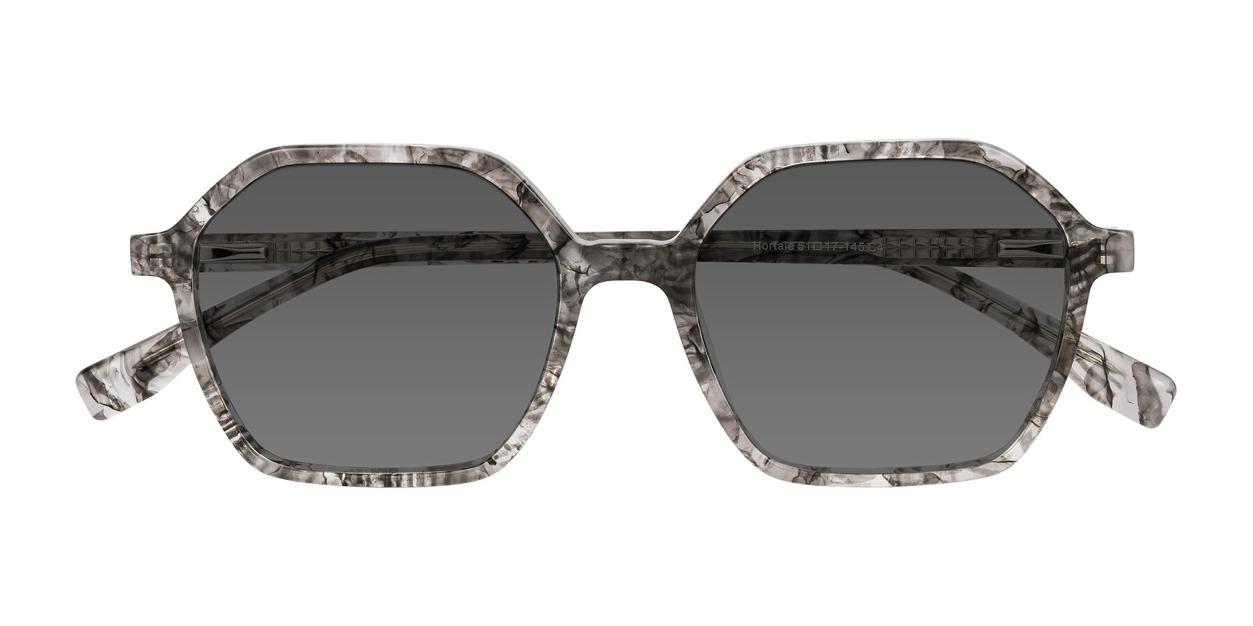 Folded Front of Hortale in Gray Tortoise with Medium Gray Tinted Lenses