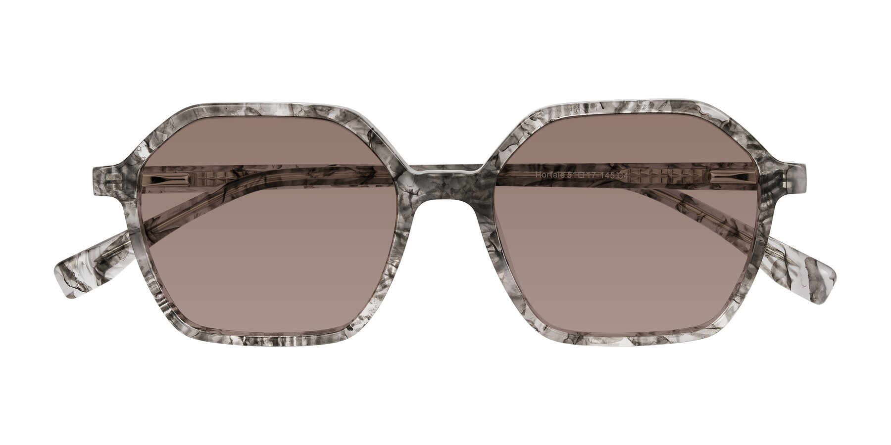 Folded Front of Hortale in Gray Tortoise with Medium Brown Tinted Lenses