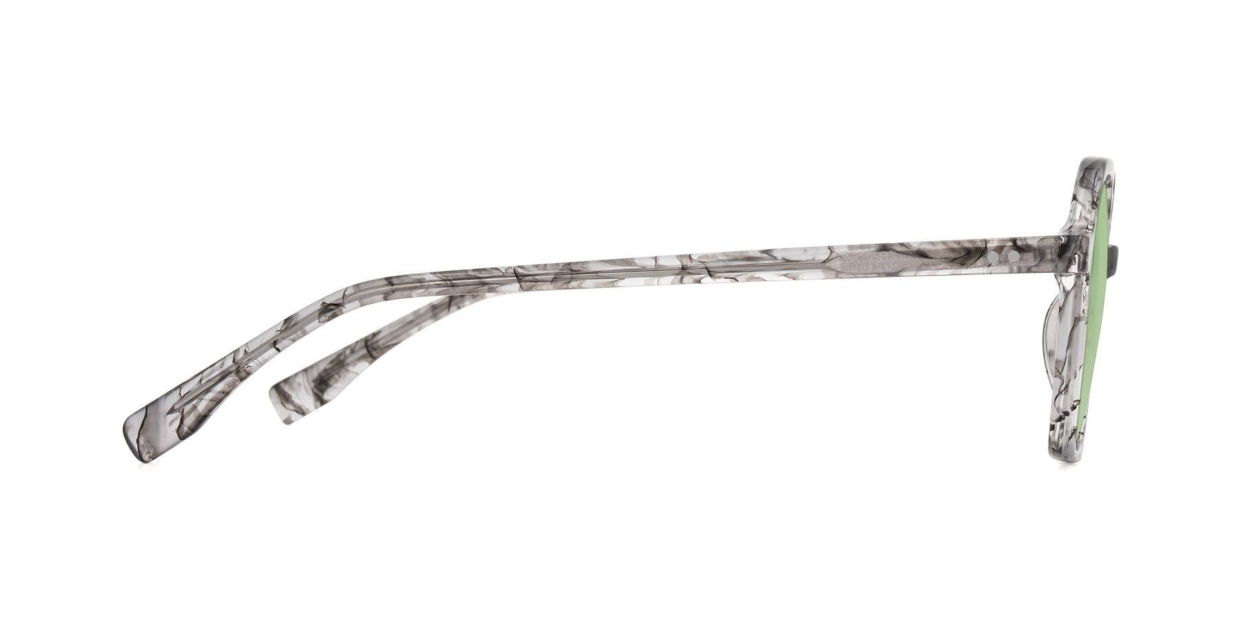 Side of Hortale in Gray Tortoise with Medium Green Tinted Lenses