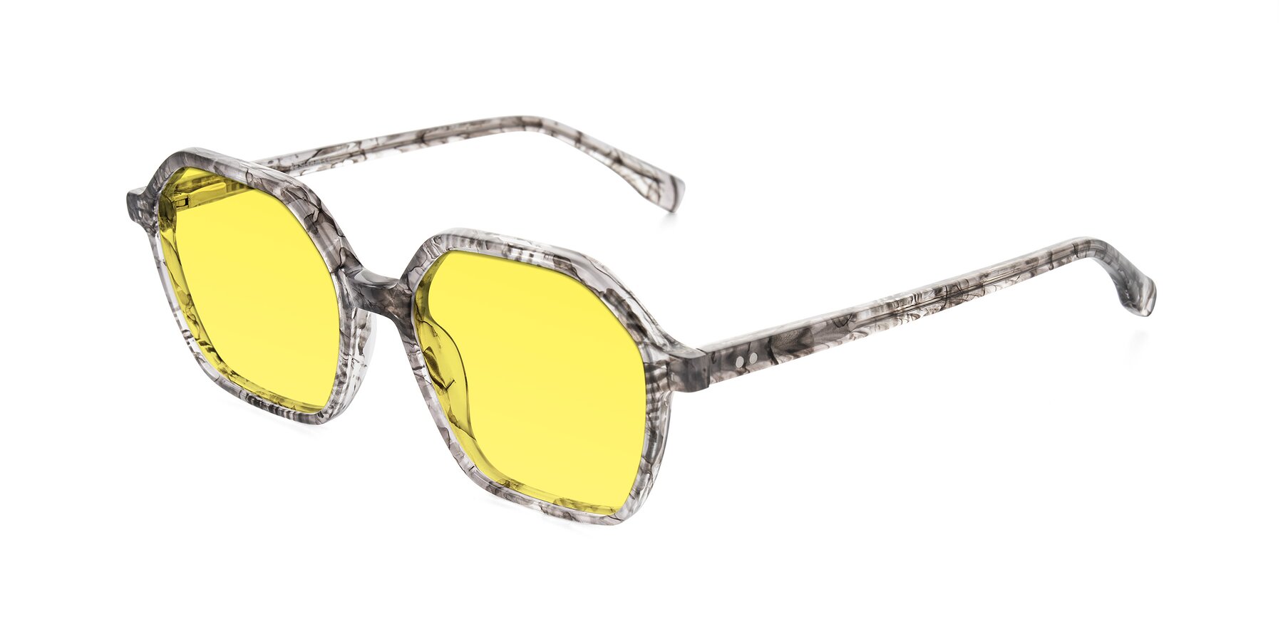 Angle of Hortale in Gray Tortoise with Medium Yellow Tinted Lenses