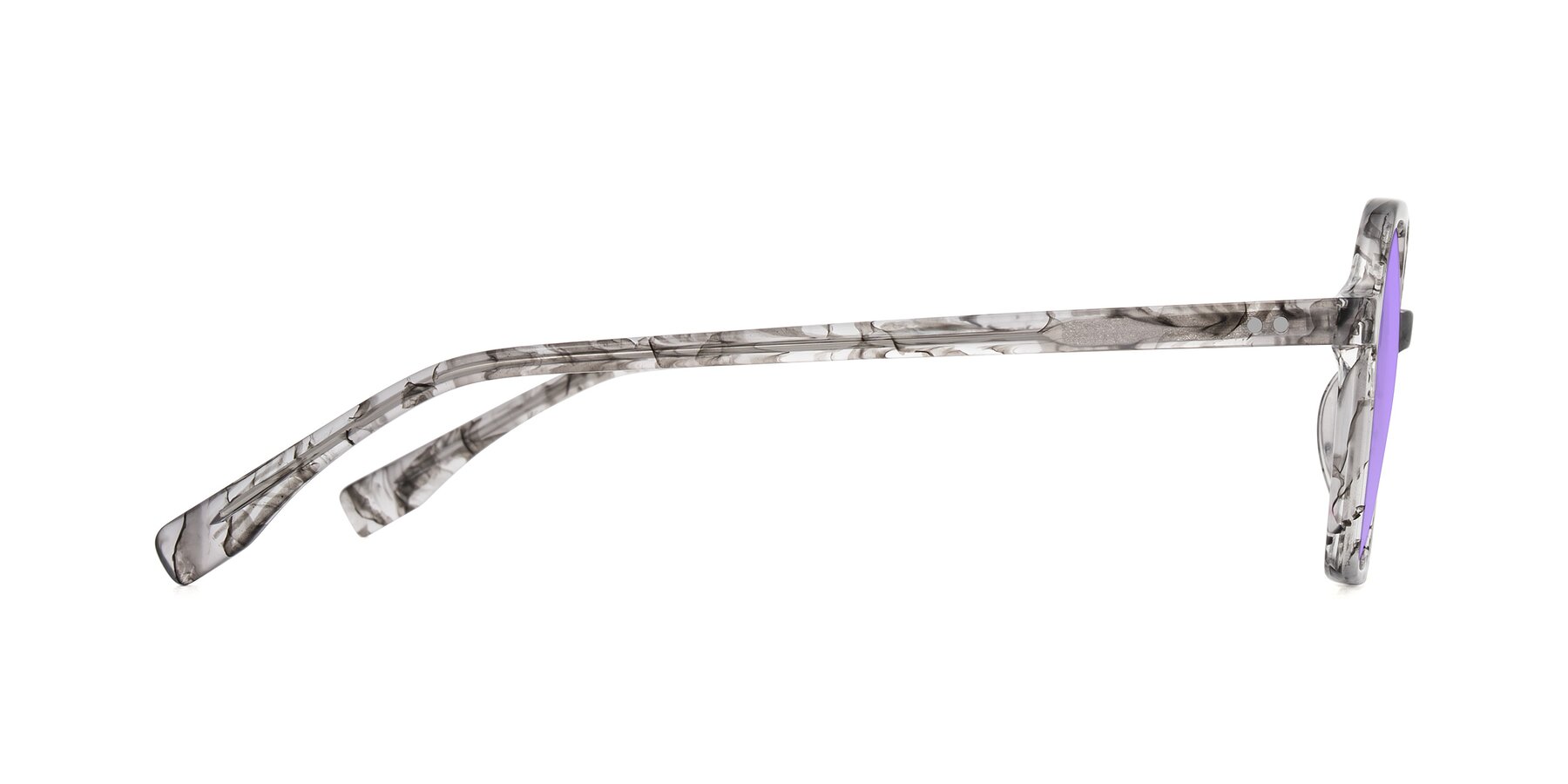 Side of Hortale in Gray Tortoise with Medium Purple Tinted Lenses