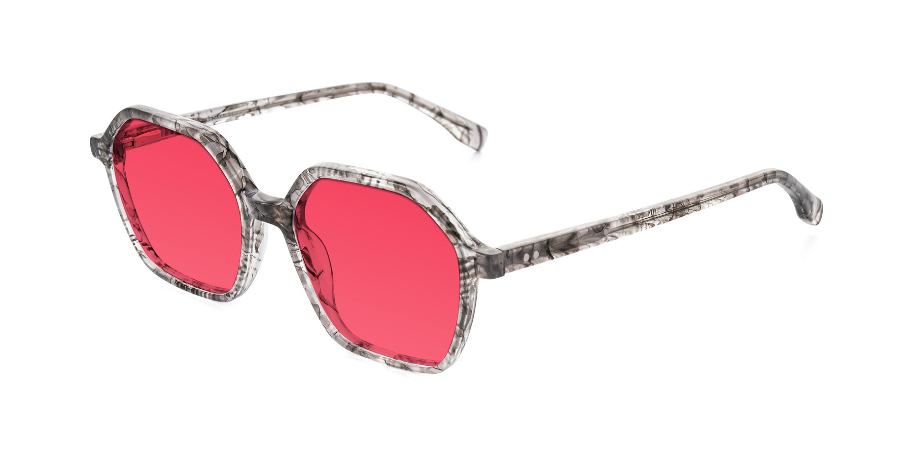 Angle of Hortale in Gray Tortoise with Red Tinted Lenses