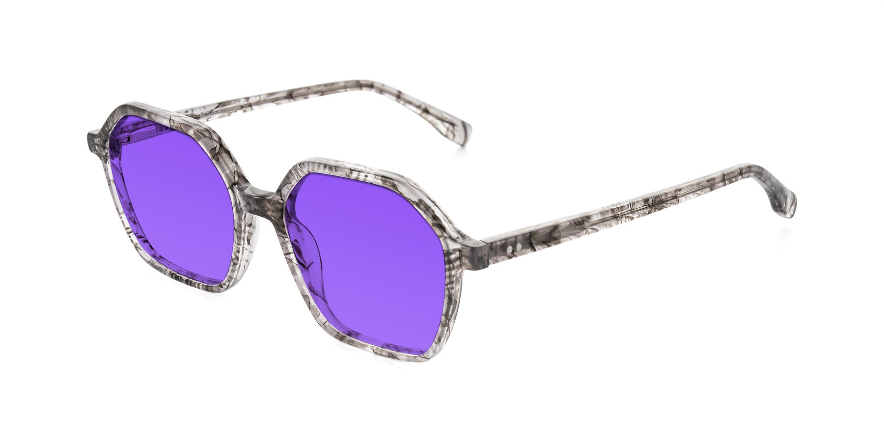 Angle of Hortale in Gray Tortoise with Purple Tinted Lenses