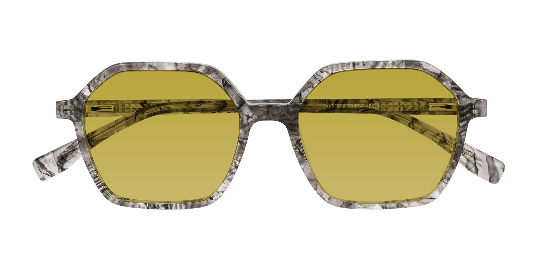 Folded Front of Hortale in Gray Tortoise with Champagne Tinted Lenses
