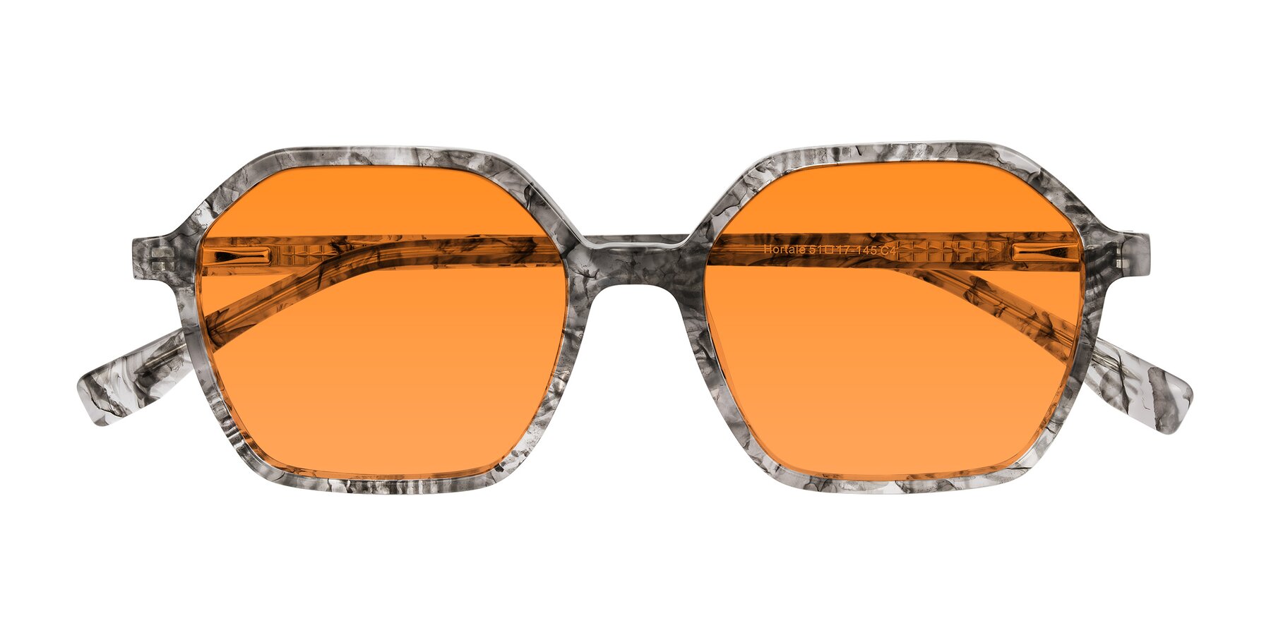 Folded Front of Hortale in Gray Tortoise with Orange Tinted Lenses