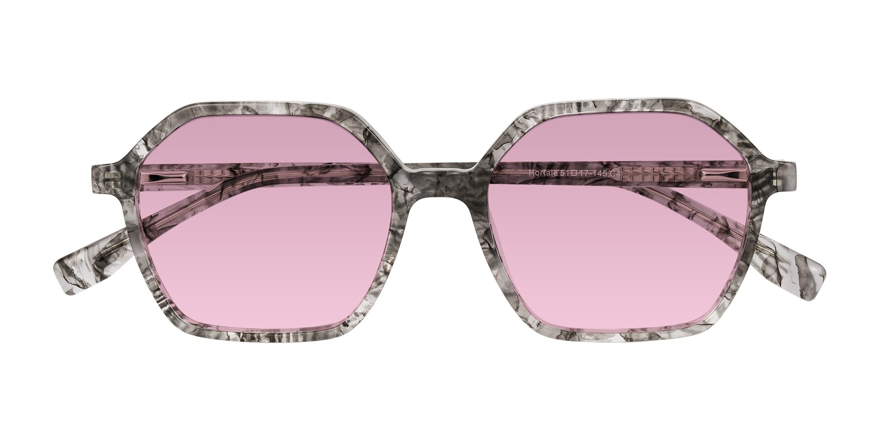Folded Front of Hortale in Gray Tortoise with Light Wine Tinted Lenses
