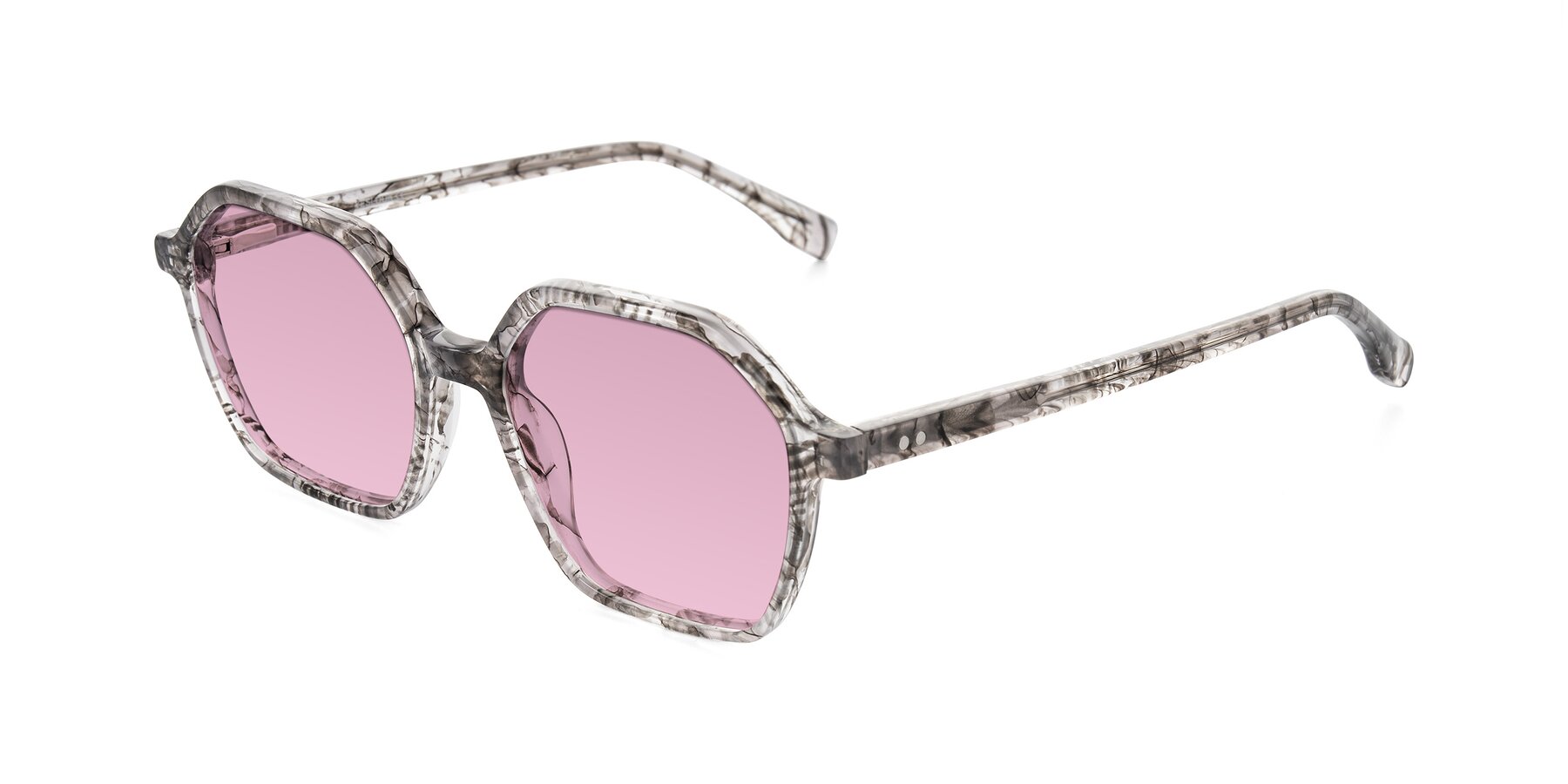 Angle of Hortale in Gray Tortoise with Light Wine Tinted Lenses