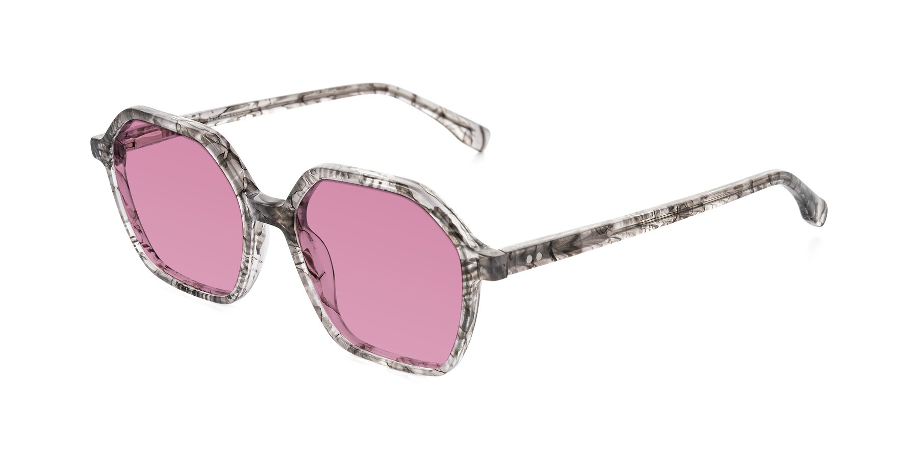 Angle of Hortale in Gray Tortoise with Medium Wine Tinted Lenses