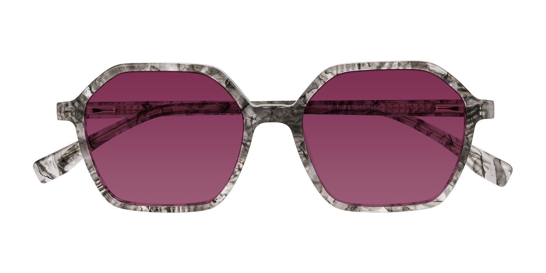 Folded Front of Hortale in Gray Tortoise with Wine Tinted Lenses