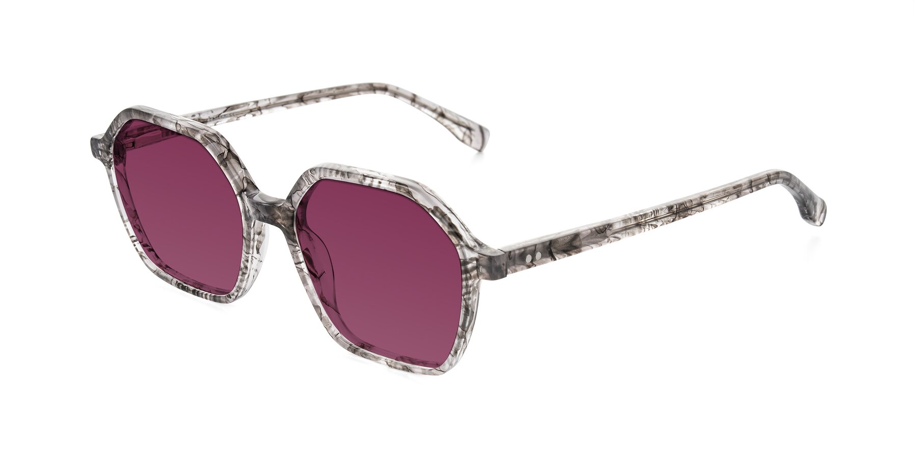 Angle of Hortale in Gray Tortoise with Wine Tinted Lenses