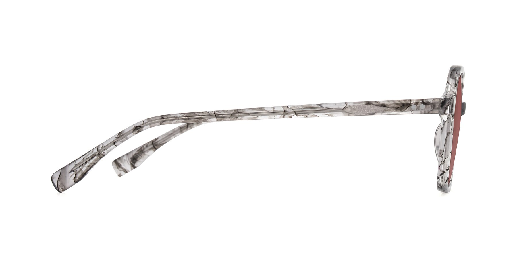 Side of Hortale in Gray Tortoise with Garnet Tinted Lenses