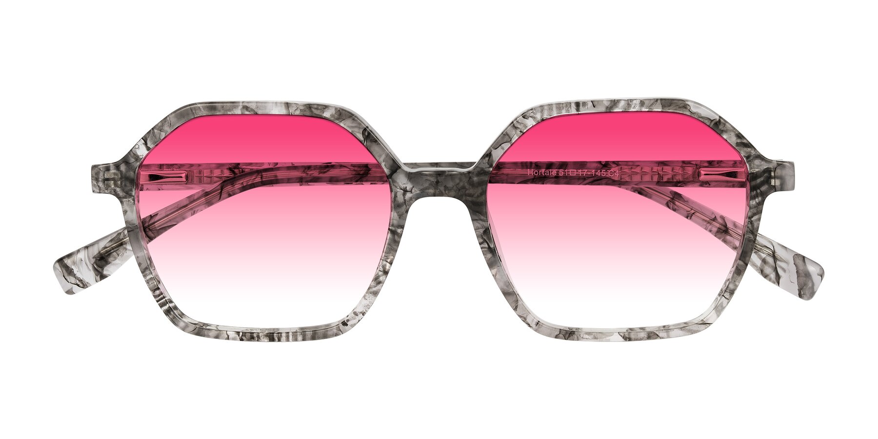 Folded Front of Hortale in Gray Tortoise with Pink Gradient Lenses