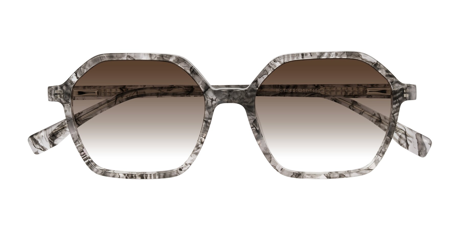 Folded Front of Hortale in Gray Tortoise with Brown Gradient Lenses