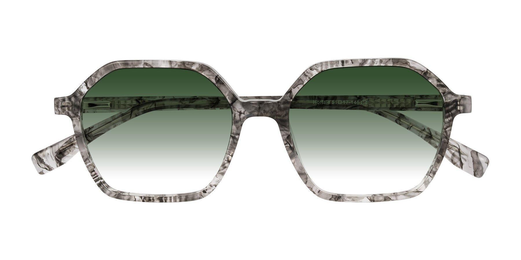 Folded Front of Hortale in Gray Tortoise with Green Gradient Lenses