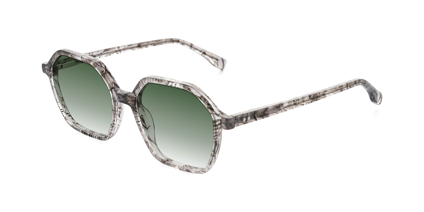 Angle of Hortale in Gray Tortoise with Green Gradient Lenses