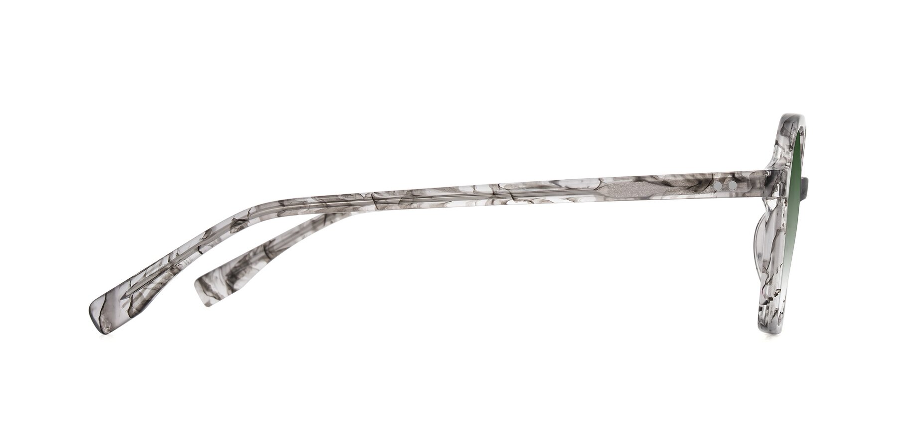 Side of Hortale in Gray Tortoise with Green Gradient Lenses