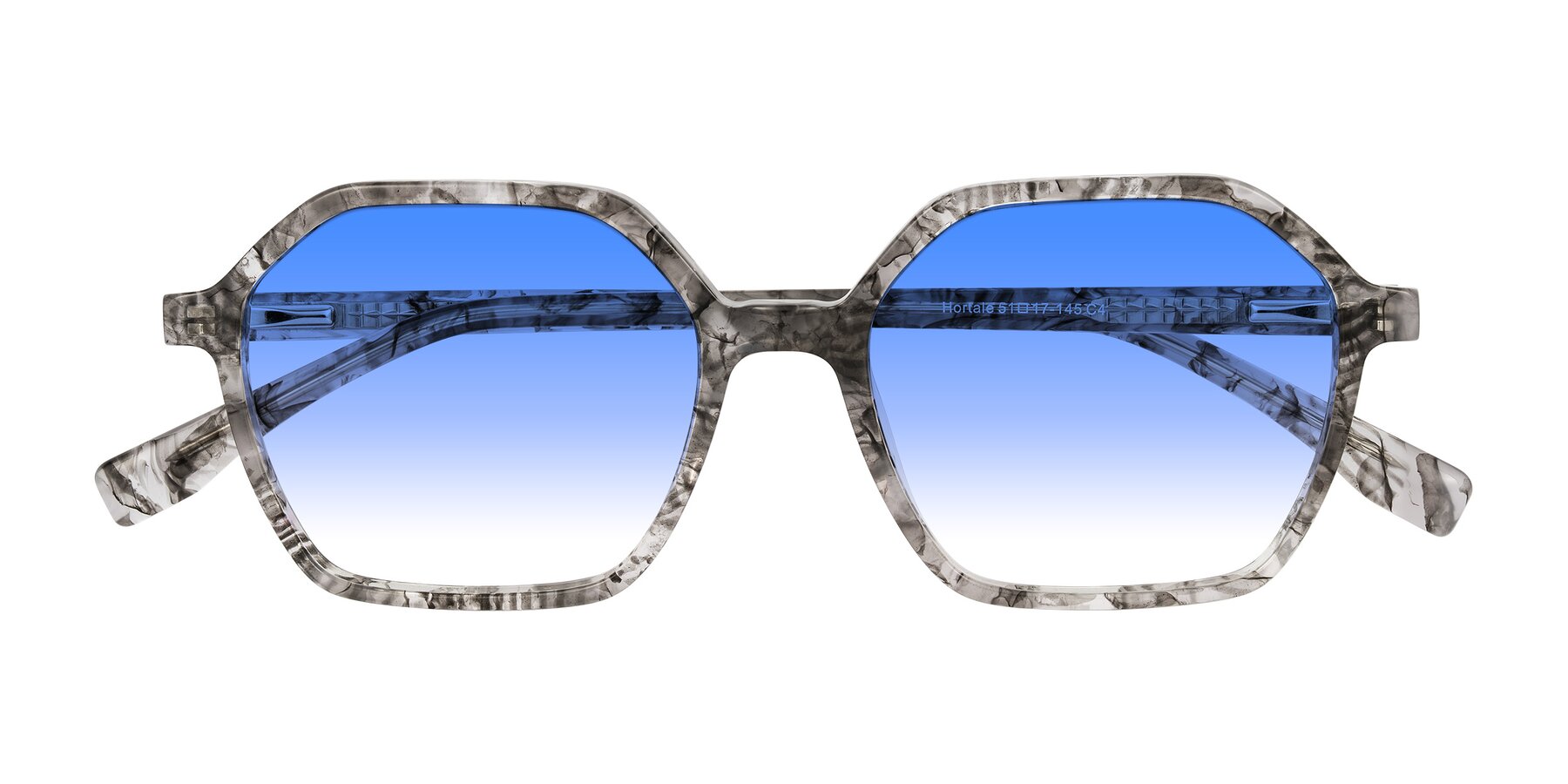 Folded Front of Hortale in Gray Tortoise with Blue Gradient Lenses