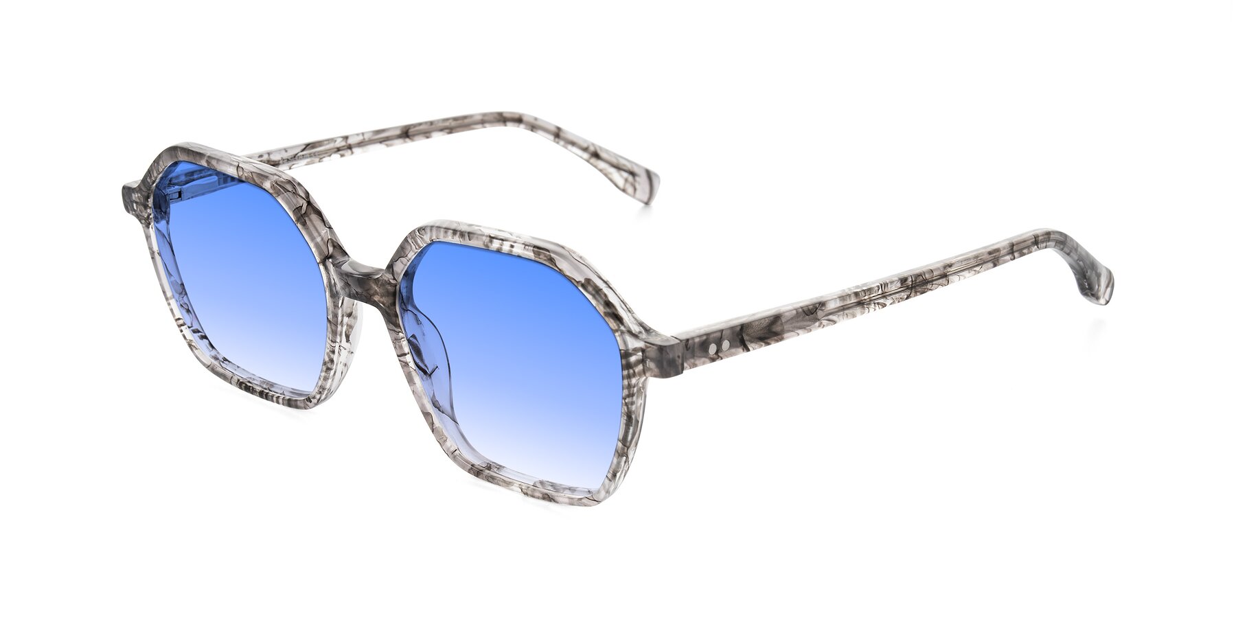 Angle of Hortale in Gray Tortoise with Blue Gradient Lenses