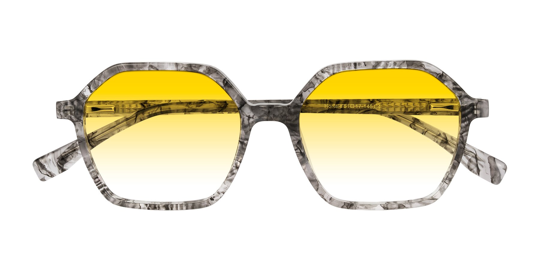 Folded Front of Hortale in Gray Tortoise with Yellow Gradient Lenses